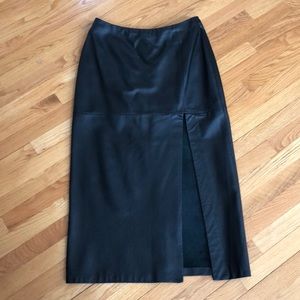 Black leather Holt Renfrew skirt.